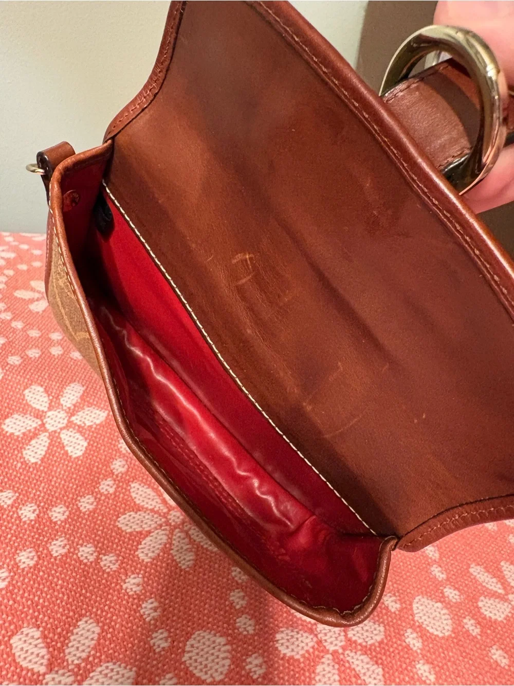 Dooney & Bourke Gray Canvas and Brown Leather Wristlet